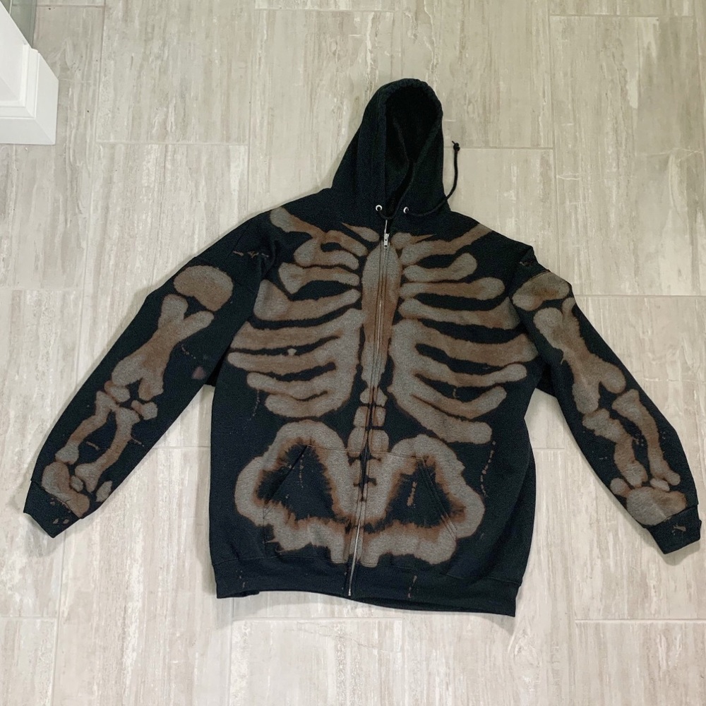 handmade skeleton hoodie